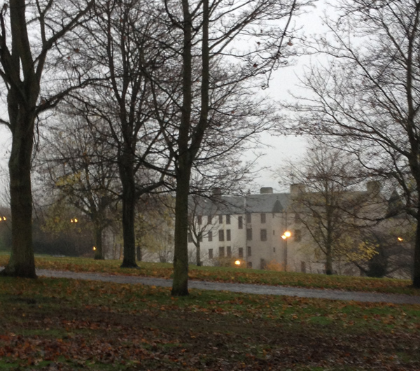 Dudhope castle on a November morning